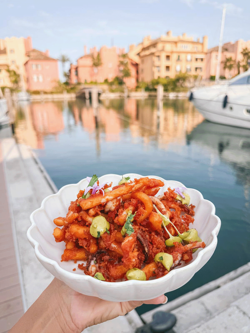 Golden fried calamari served at Foodisiac