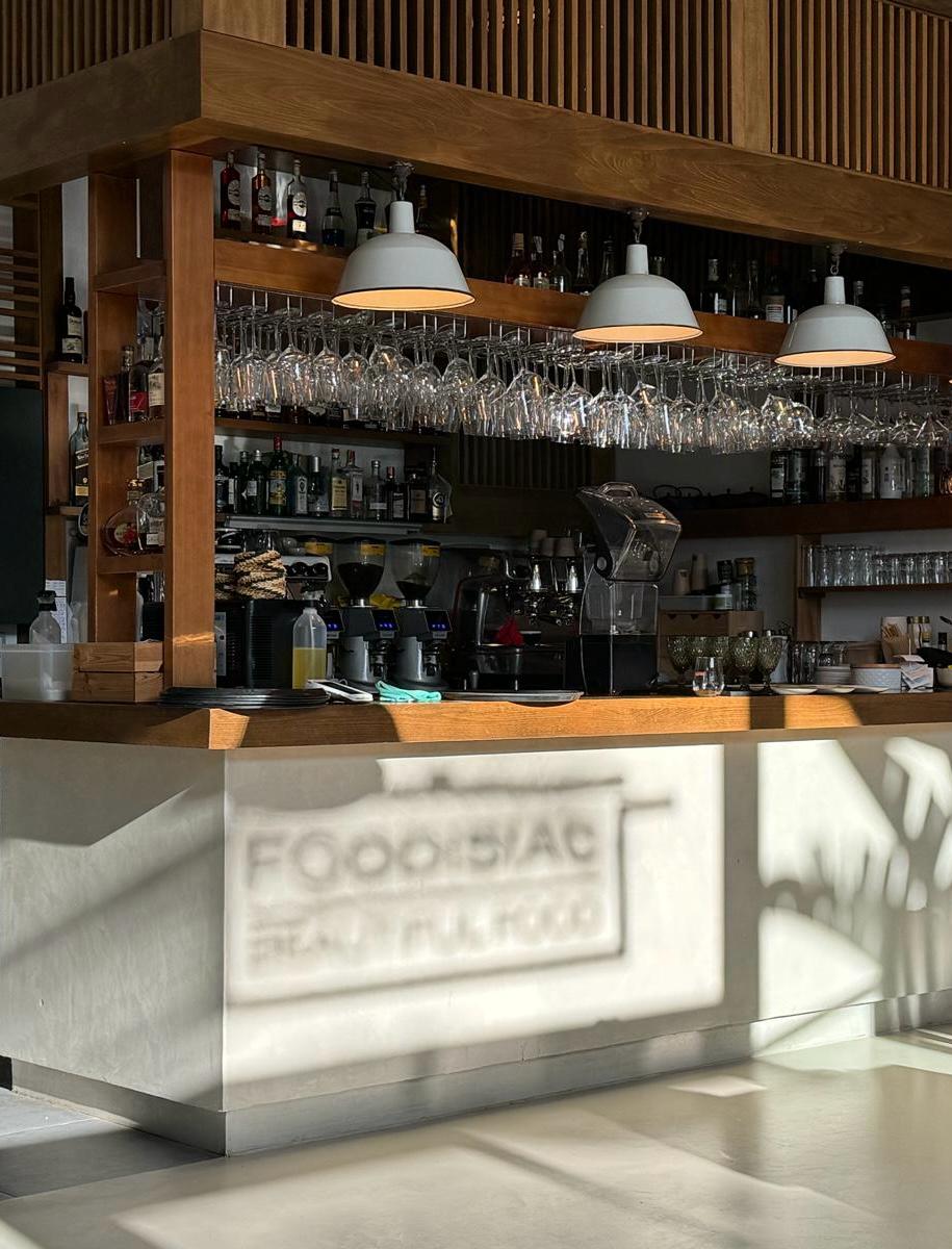 Foodisiac bar prepared for cocktails and evening service