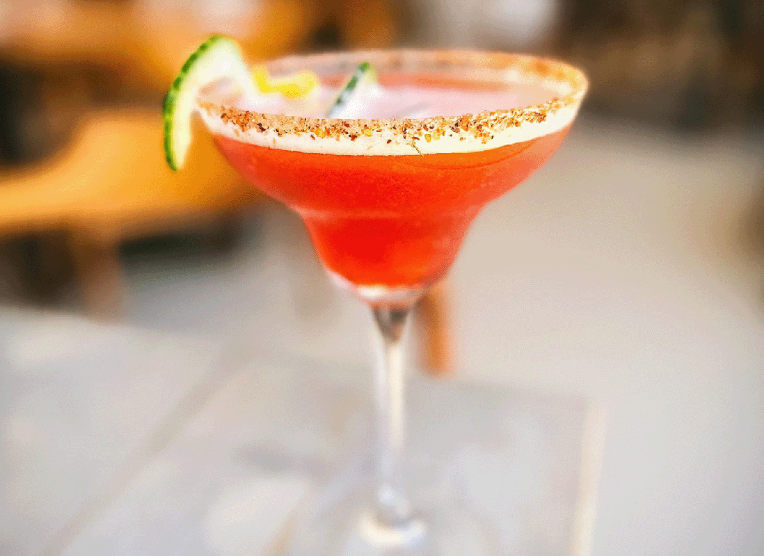 A handcrafted cocktail at the Foodisiac bar